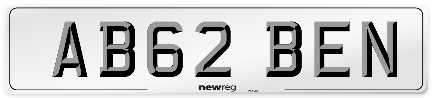 AB62 BEN Front Number Plate