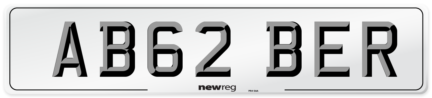 AB62 BER Front Number Plate