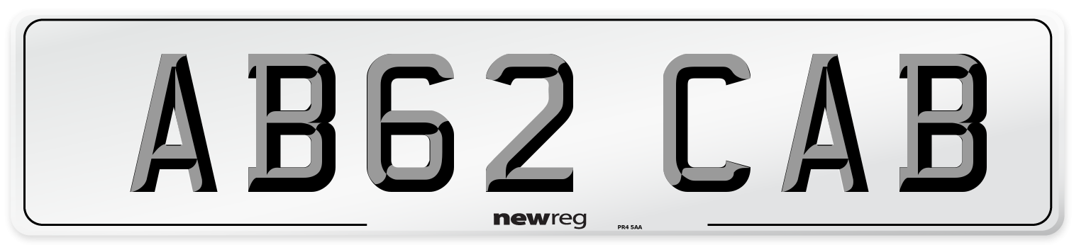 AB62 CAB Front Number Plate