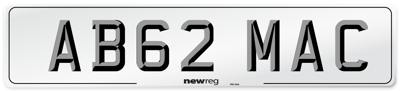 AB62 MAC Front Number Plate