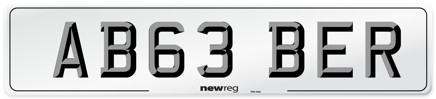 AB63 BER Front Number Plate