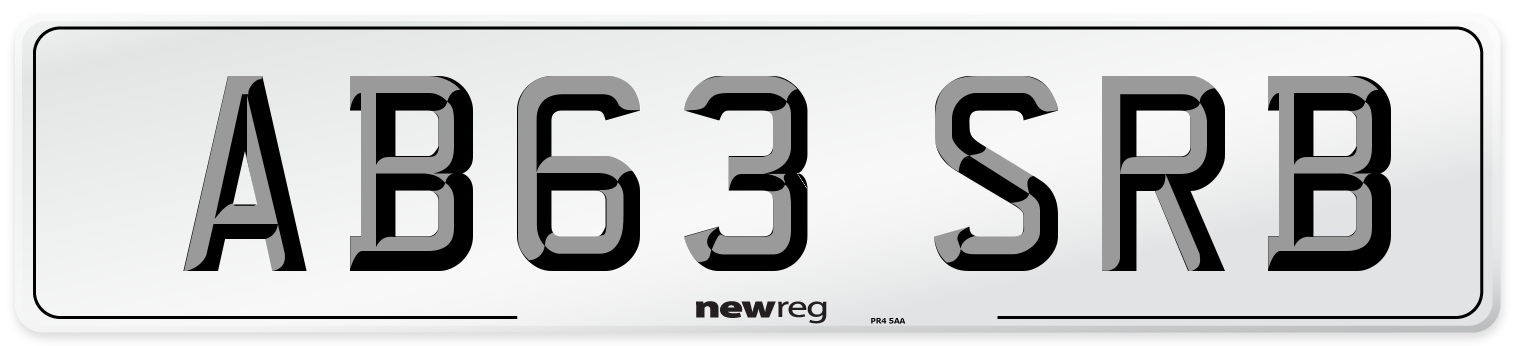 AB63 SRB Front Number Plate