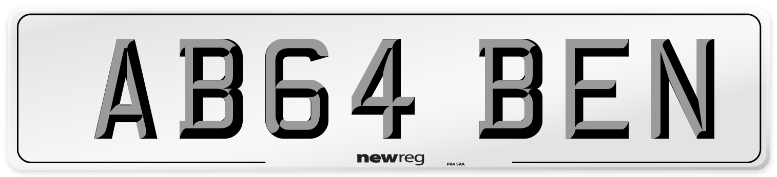 AB64 BEN Front Number Plate