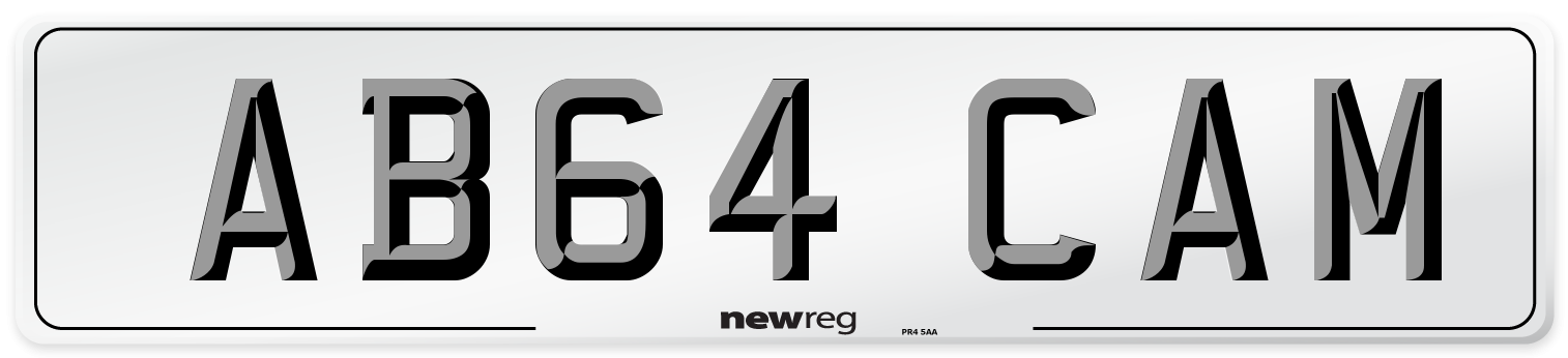 AB64 CAM Front Number Plate