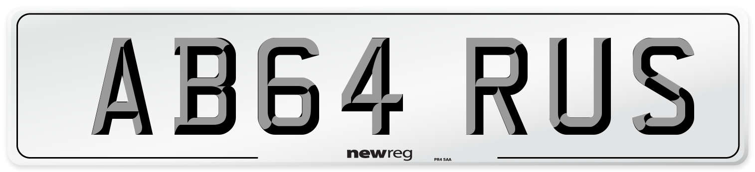 AB64 RUS Front Number Plate