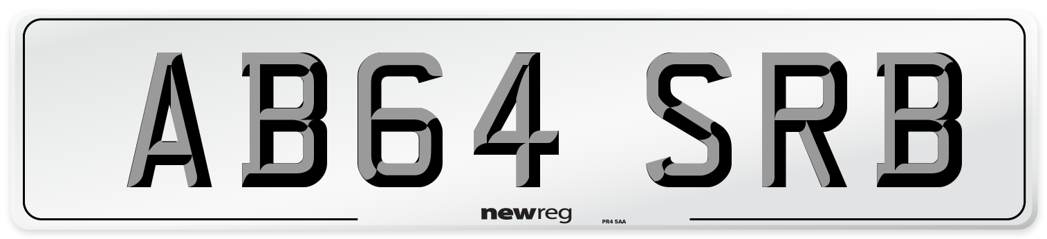 AB64 SRB Front Number Plate