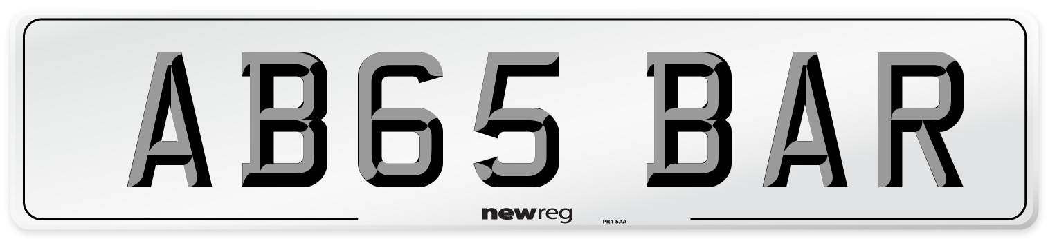 AB65 BAR Front Number Plate
