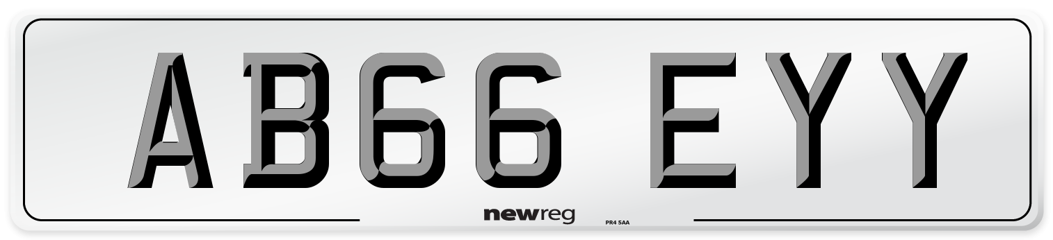 AB66 EYY Front Number Plate