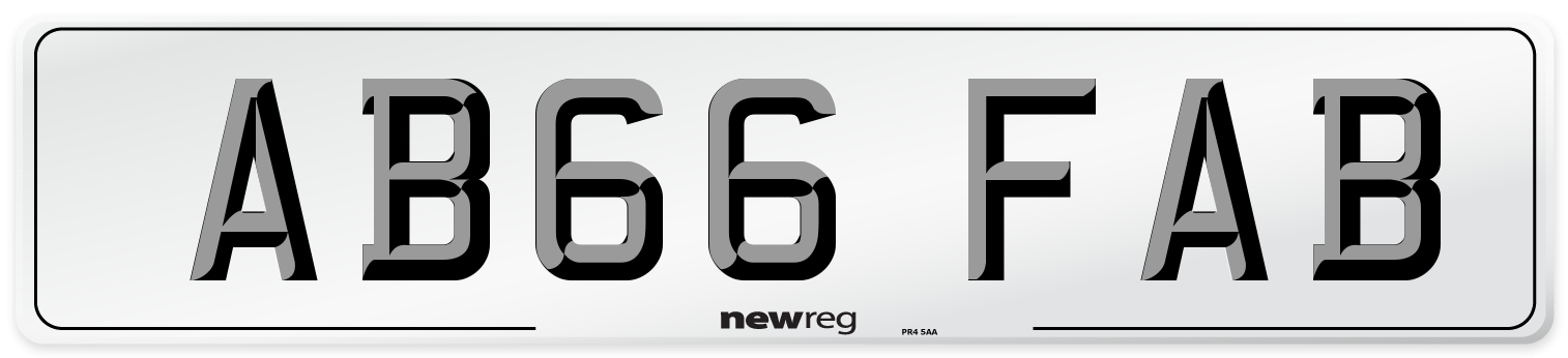 AB66 FAB Front Number Plate