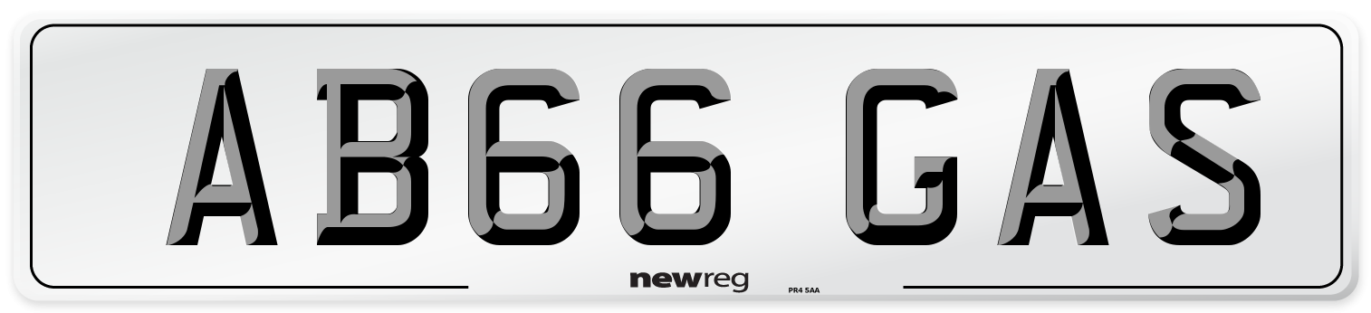 AB66 GAS Front Number Plate
