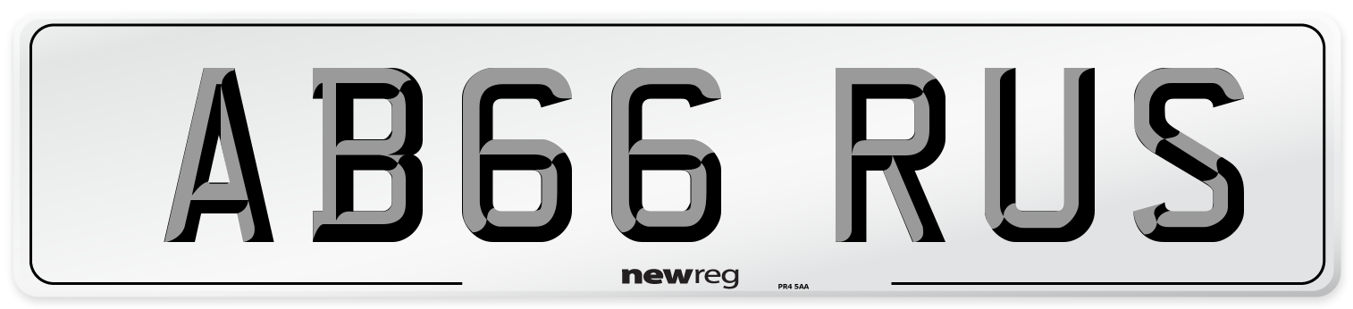 AB66 RUS Front Number Plate