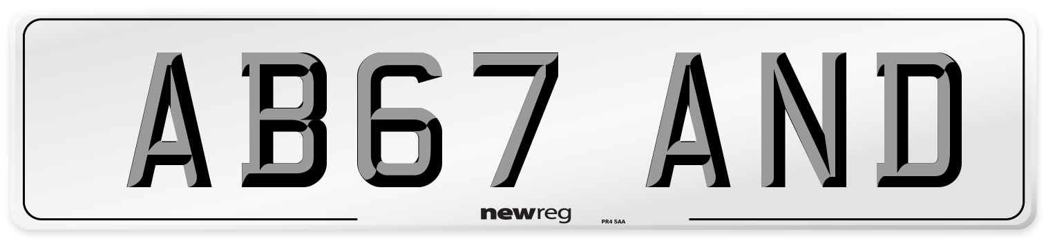 AB67 AND Front Number Plate