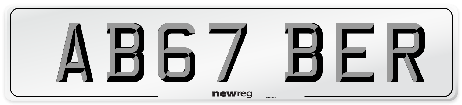 AB67 BER Front Number Plate