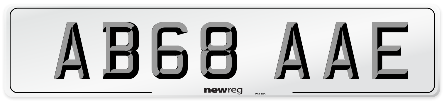 AB68 AAE Front Number Plate