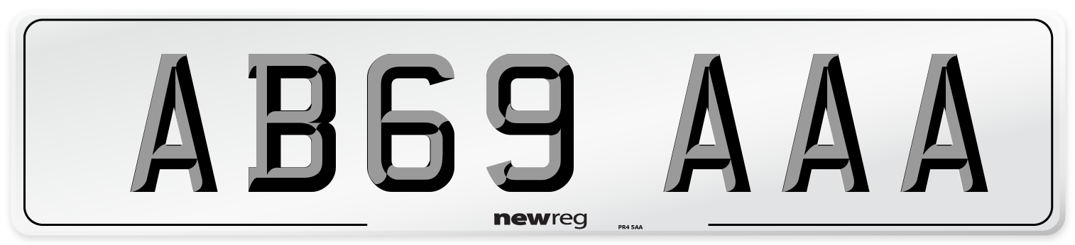 AB69 AAA Front Number Plate