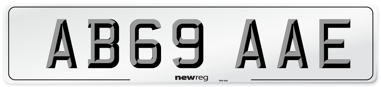 AB69 AAE Front Number Plate