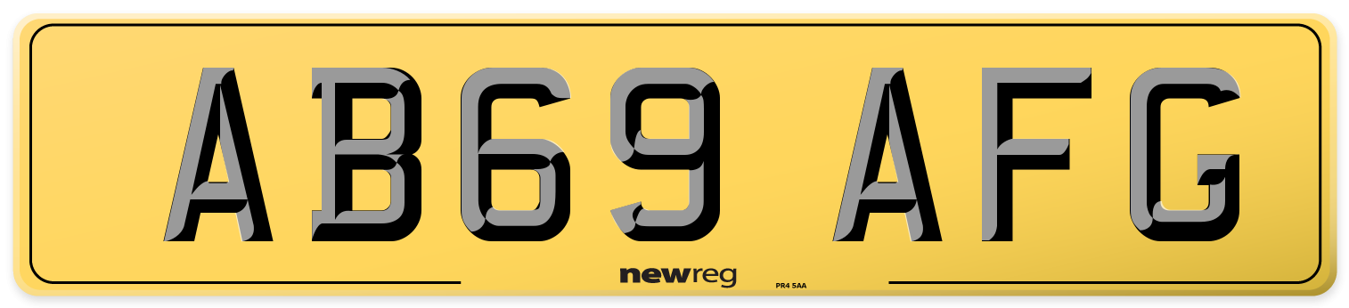 AB69 AFG Rear Number Plate