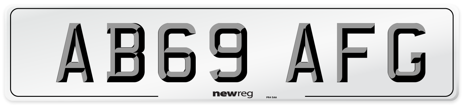 AB69 AFG Front Number Plate