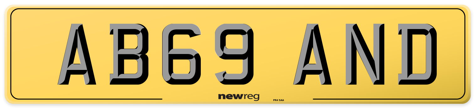 AB69 AND Rear Number Plate