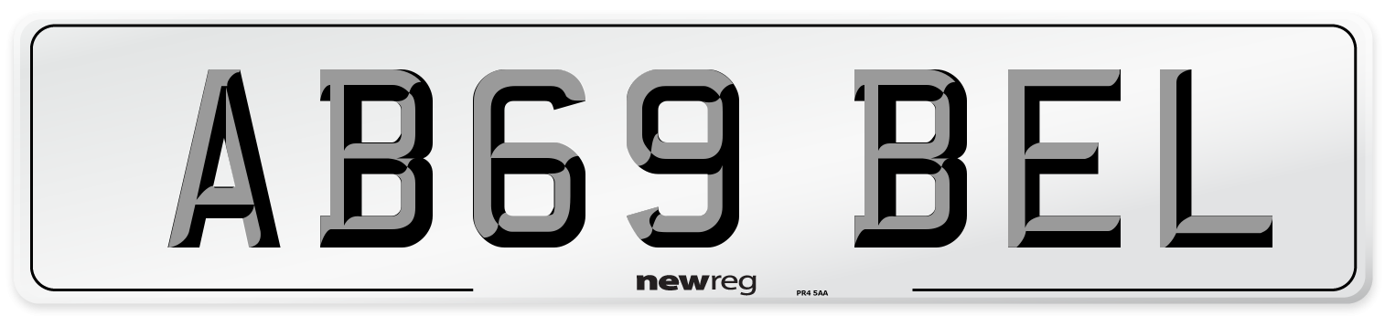 AB69 BEL Front Number Plate