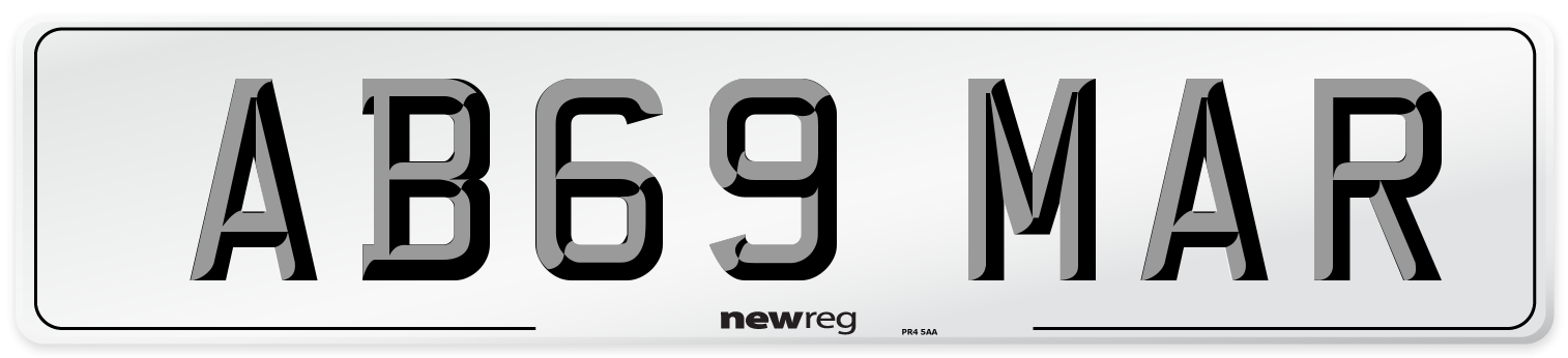 AB69 MAR Front Number Plate