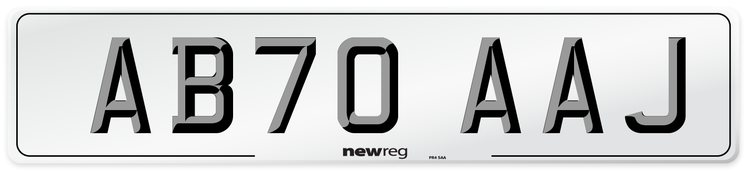 AB70 AAJ Front Number Plate