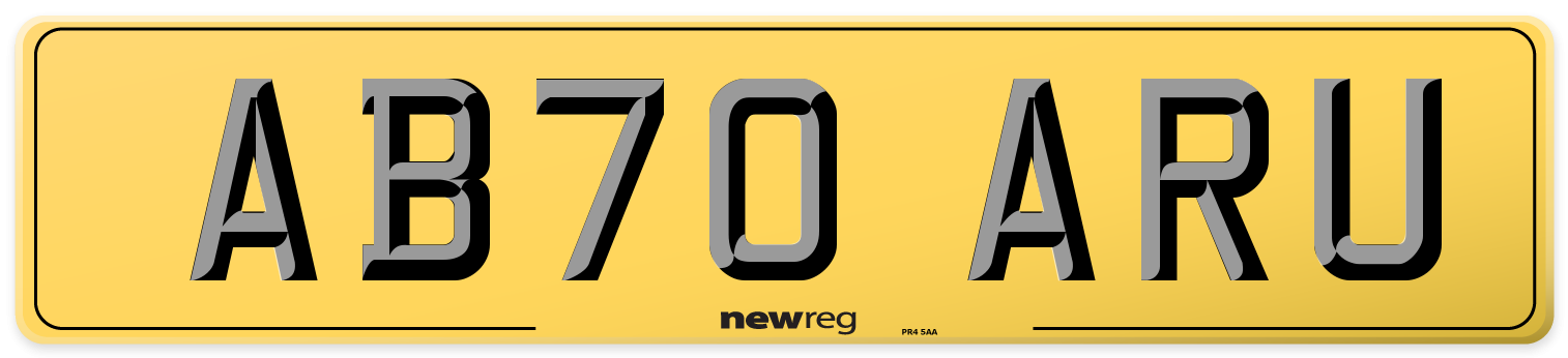 AB70 ARU Rear Number Plate