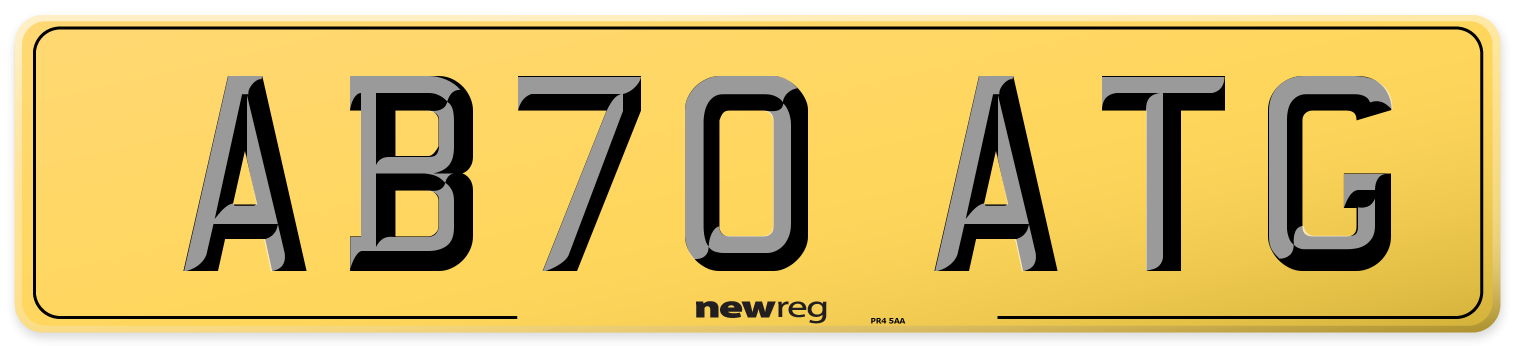 AB70 ATG Rear Number Plate