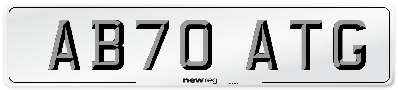 AB70 ATG Front Number Plate