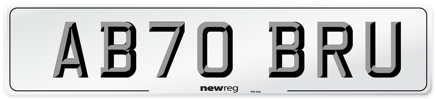 AB70 BRU Front Number Plate