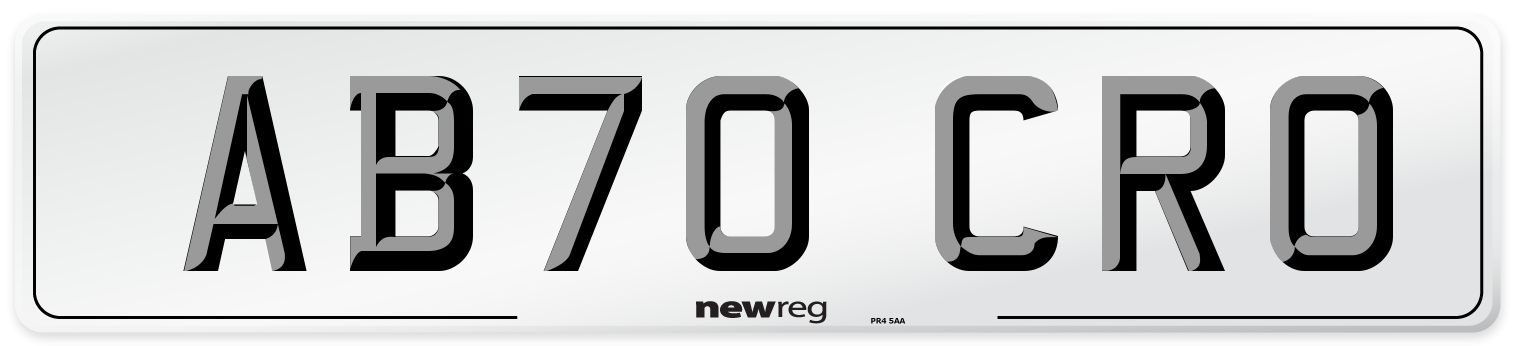 AB70 CRO Front Number Plate