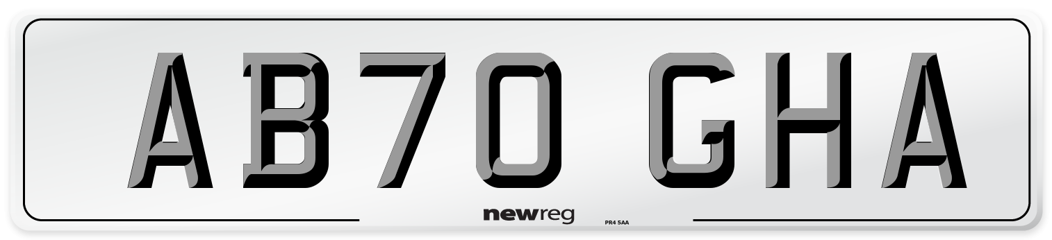 AB70 GHA Front Number Plate