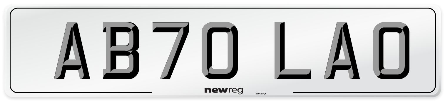 AB70 LAO Front Number Plate