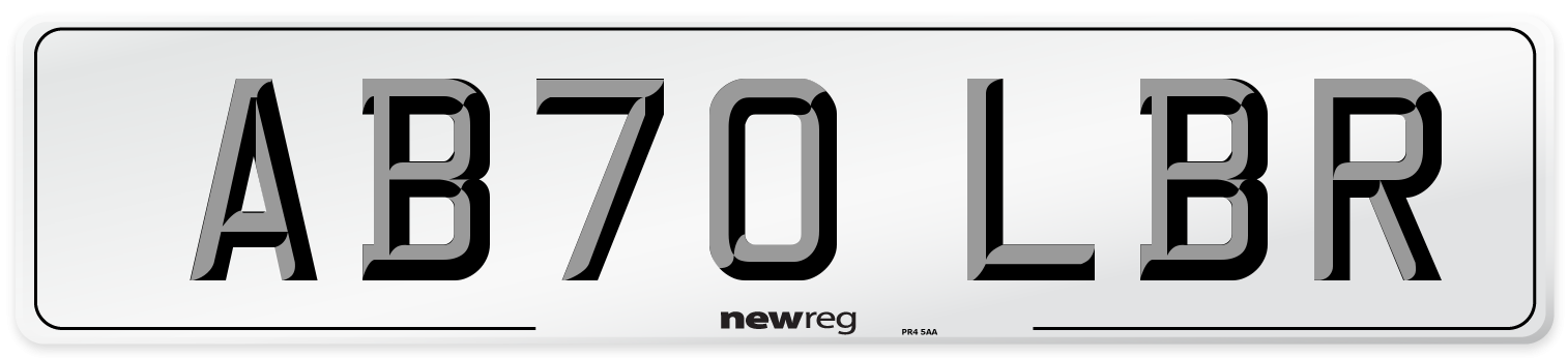 AB70 LBR Front Number Plate