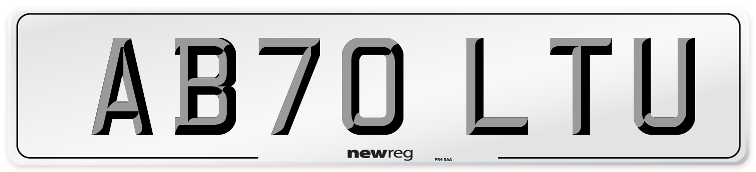 AB70 LTU Front Number Plate