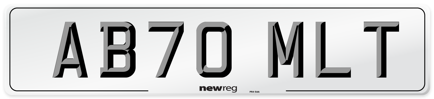 AB70 MLT Front Number Plate
