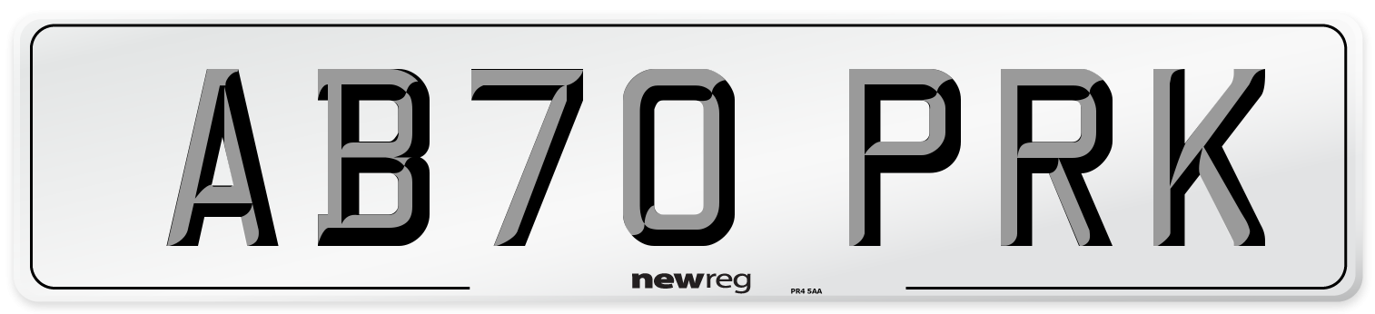 AB70 PRK Front Number Plate