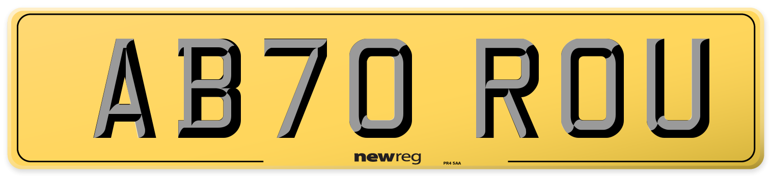 AB70 ROU Rear Number Plate