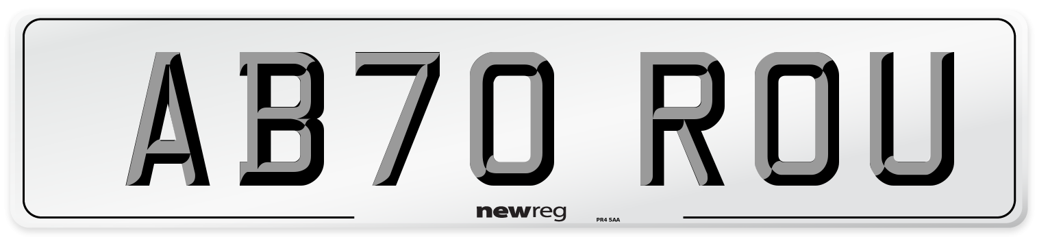 AB70 ROU Front Number Plate