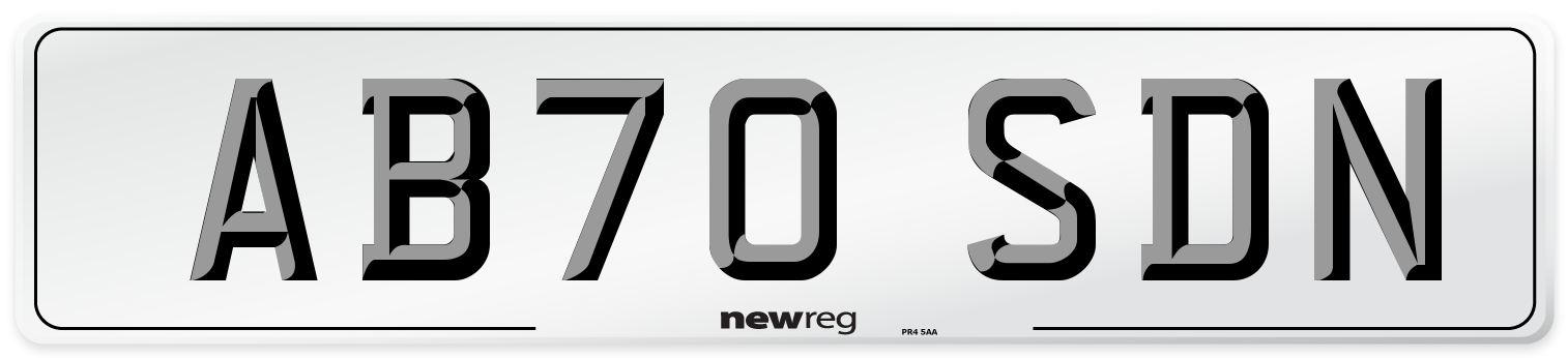 AB70 SDN Front Number Plate