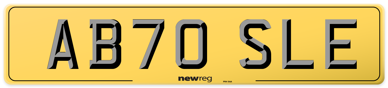 AB70 SLE Rear Number Plate