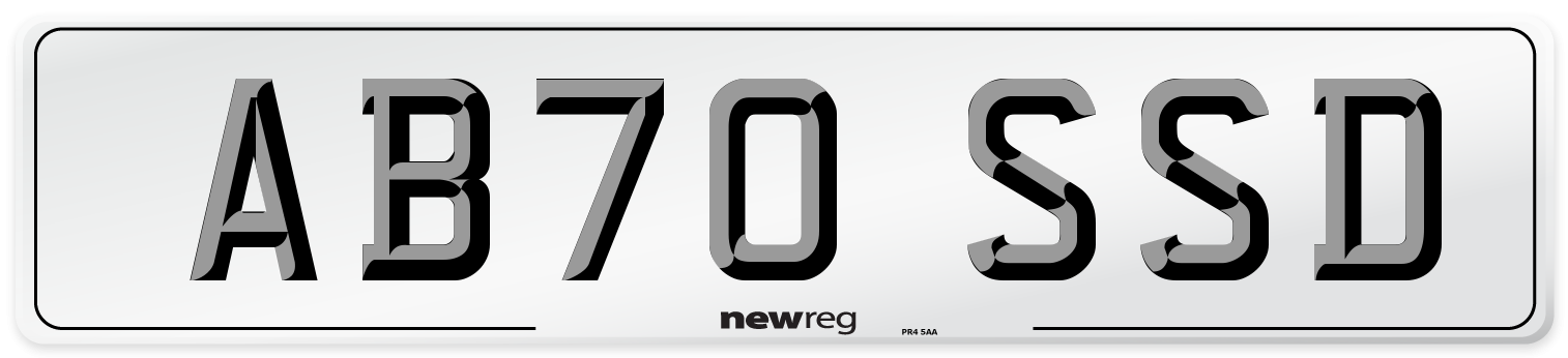 AB70 SSD Front Number Plate