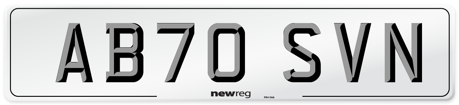 AB70 SVN Front Number Plate