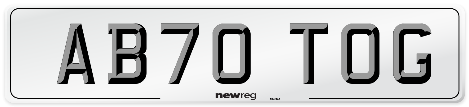 AB70 TOG Front Number Plate