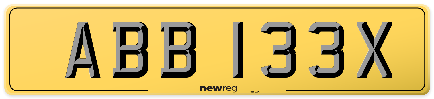 ABB 133X Rear Number Plate