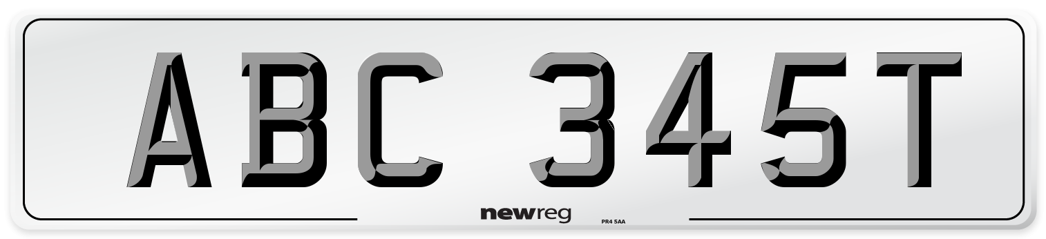 ABC 345T Front Number Plate