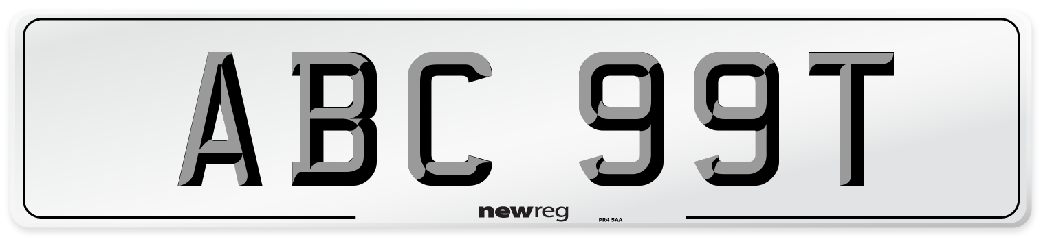 ABC 99T Front Number Plate