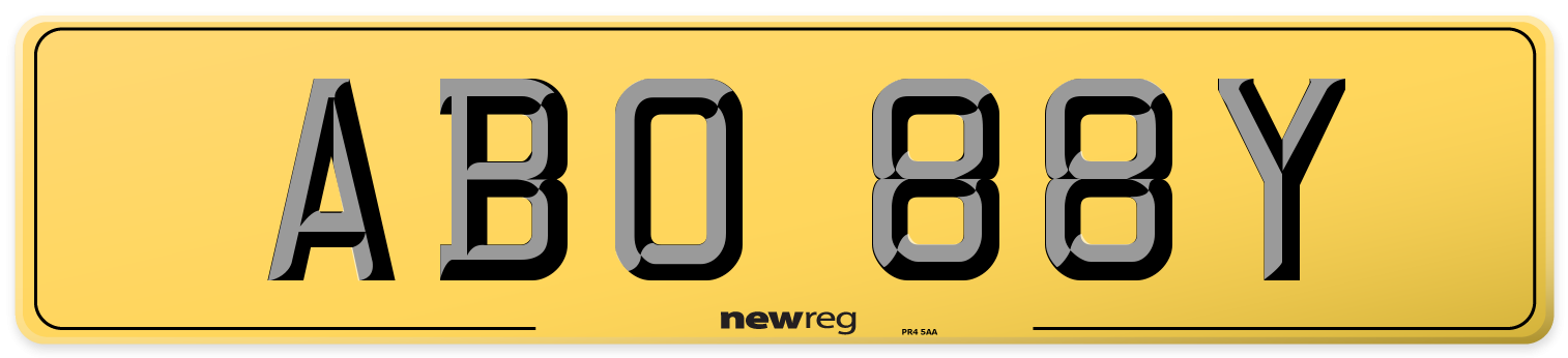 ABO 88Y Rear Number Plate