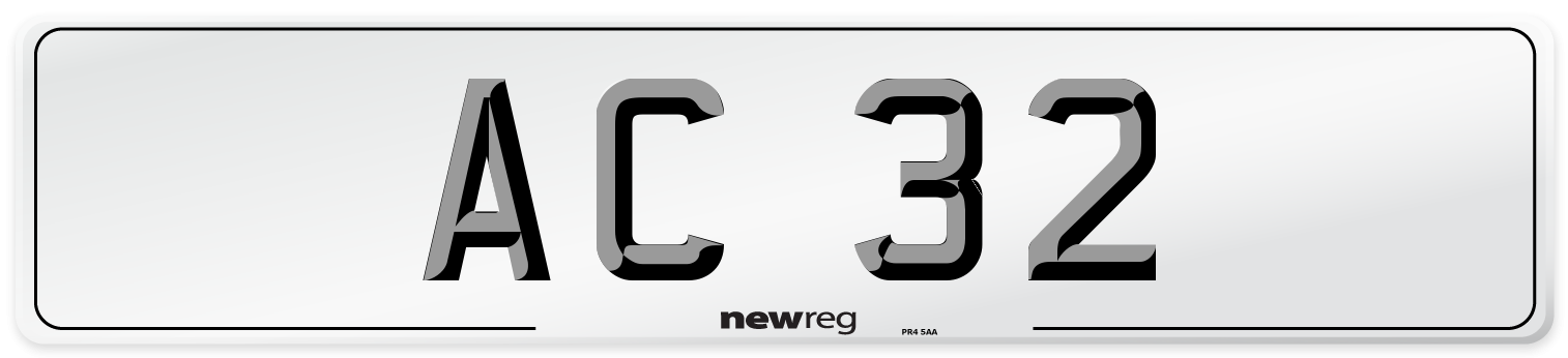 AC 32 Front Number Plate