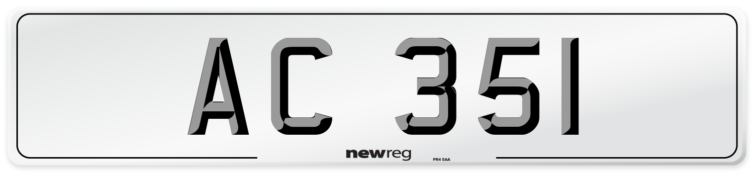 AC 351 Front Number Plate